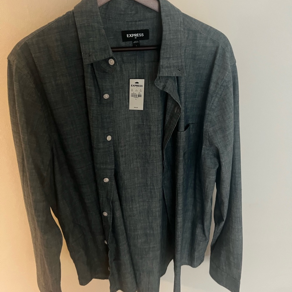 Express Men's Denim Colored Shirt Jacket